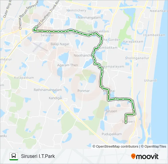 105 Bus Line Map