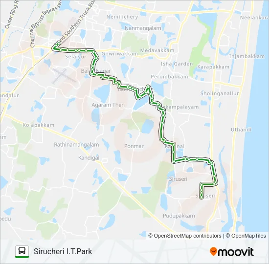 105A Bus Line Map