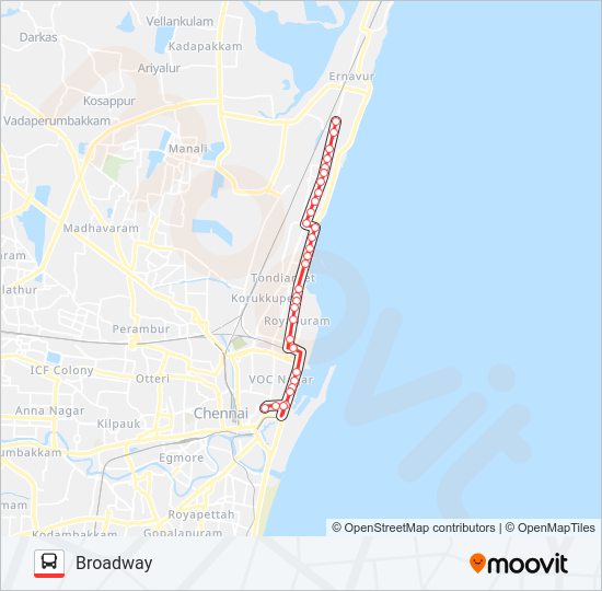 1 Bus Line Map