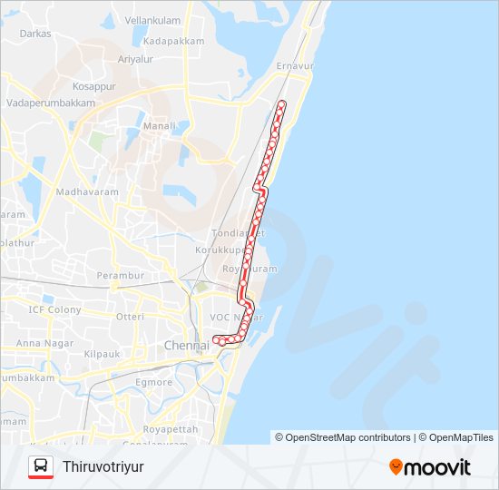 1 bus Line Map