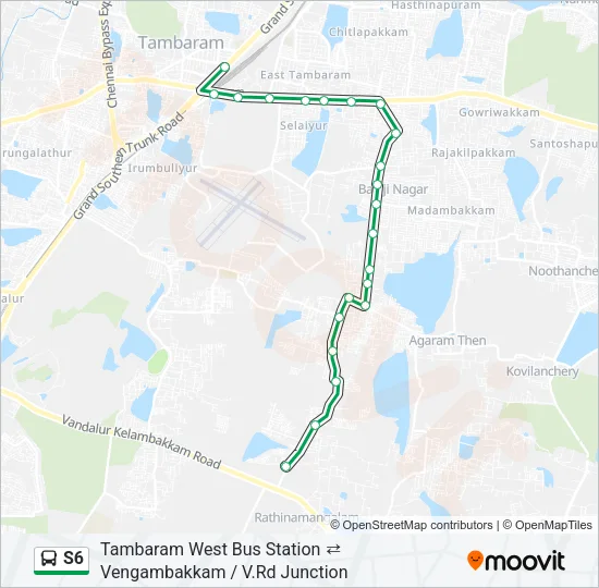 S6 Bus Line Map