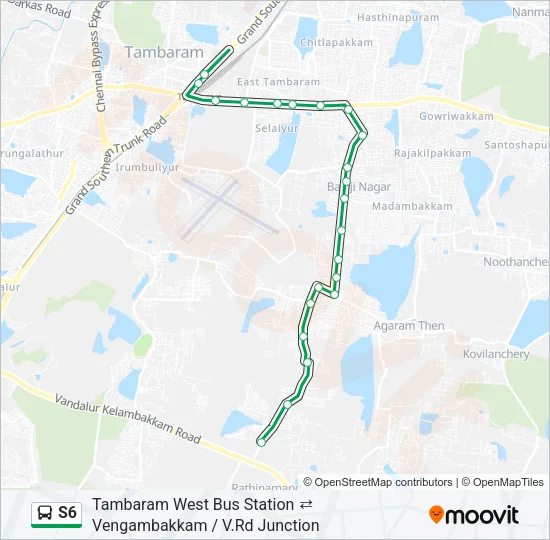 S6 Bus Line Map