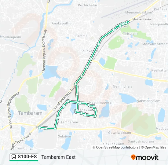 S100-FS Bus Line Map