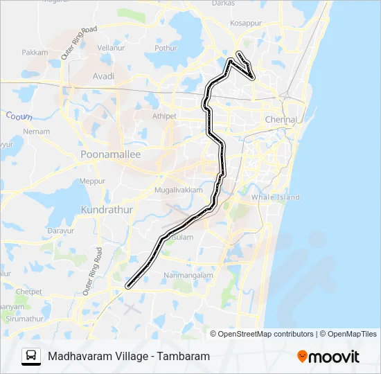 121F Bus Line Map