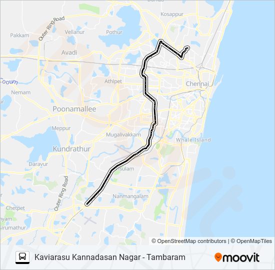 121H bus Line Map