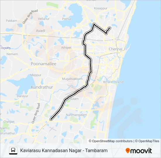 121H Bus Line Map