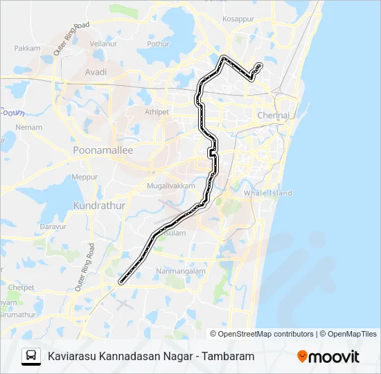 121H Bus Line Map