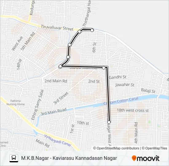 121H Bus Line Map
