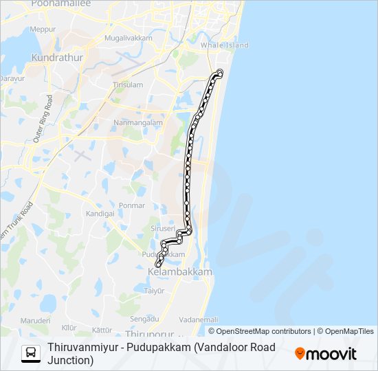 102A bus Line Map