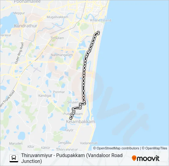 102A Bus Line Map