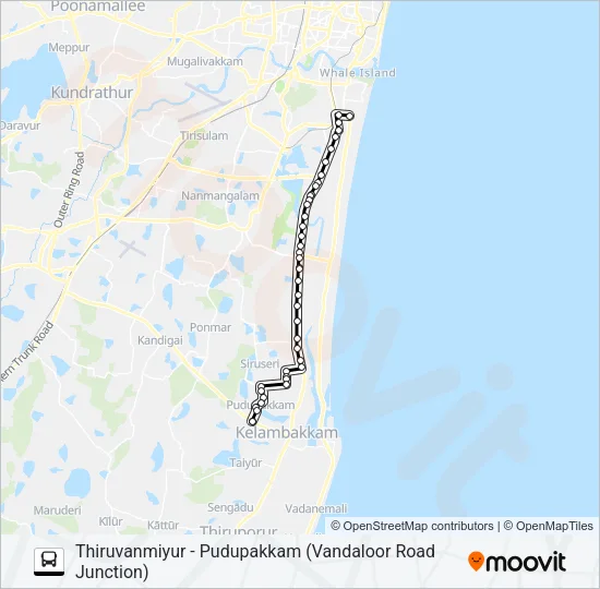 102A Bus Line Map