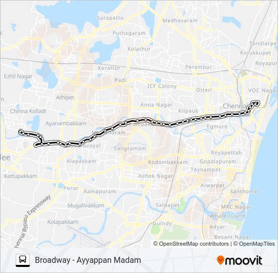 50ET bus Line Map