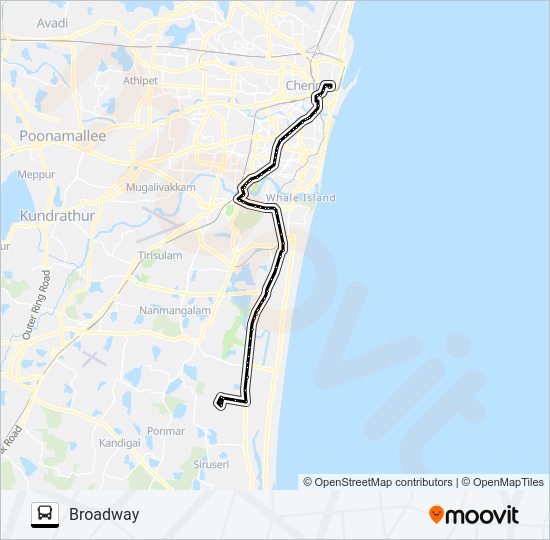 221CT Bus Line Map