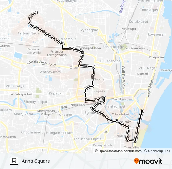 29AEX Bus Line Map