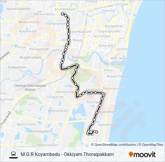 570B Bus Line Map