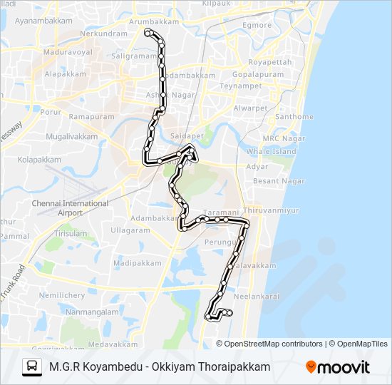 570B bus Line Map