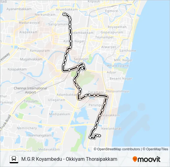 570B Bus Line Map