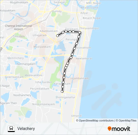119CT Bus Line Map