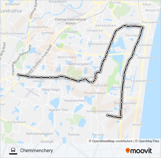 119CT Bus Line Map