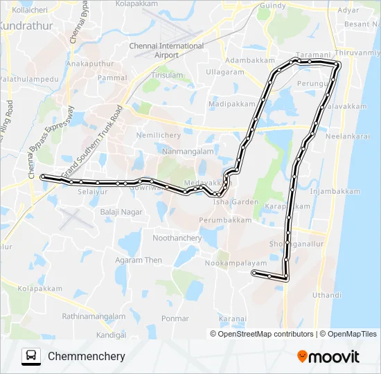 119CT Bus Line Map