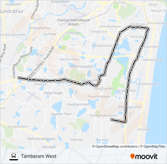 119CT bus Line Map