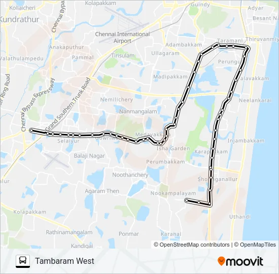 119CT Bus Line Map