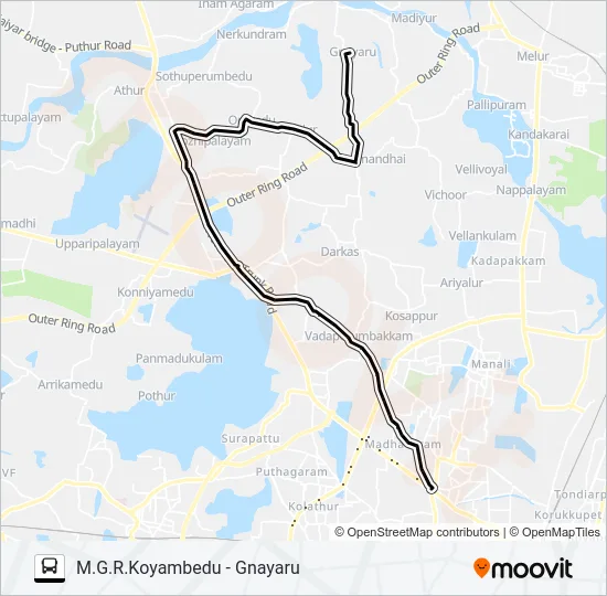 114G Bus Line Map