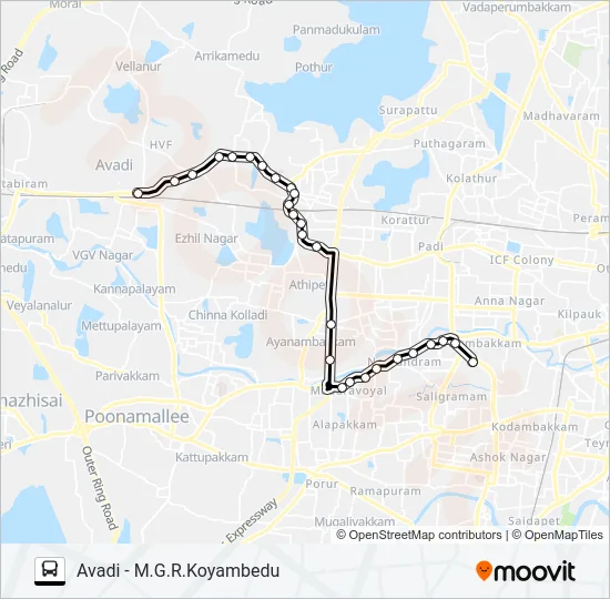 73 Bus Line Map