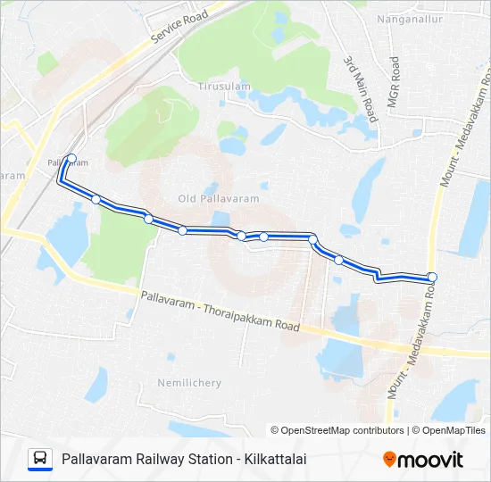 S74 Map S74 Route: Schedules, Stops & Maps - Pallavaram Railway Station (Updated)