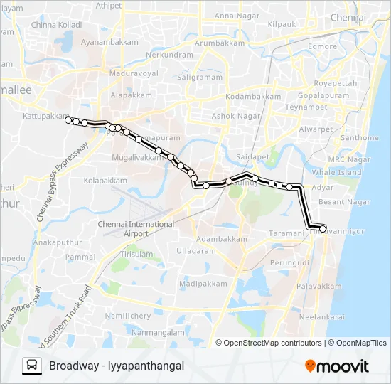 21EET Bus Line Map