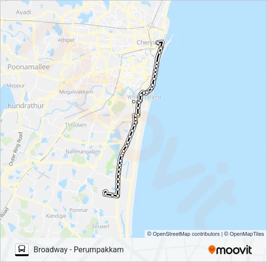 102P Bus Line Map
