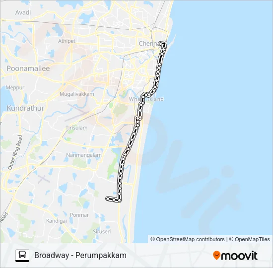 102P Bus Line Map