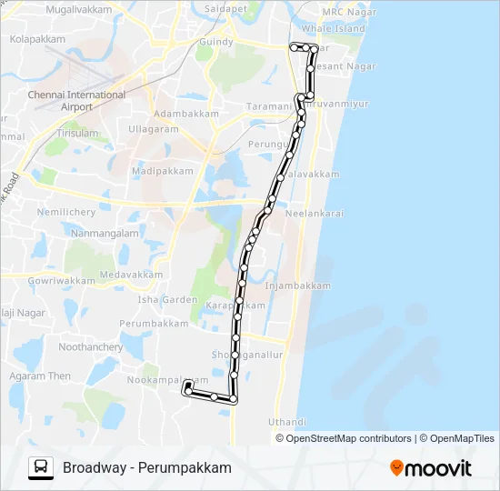 102P Bus Line Map