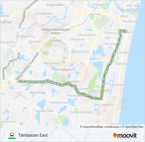 95 bus Line Map