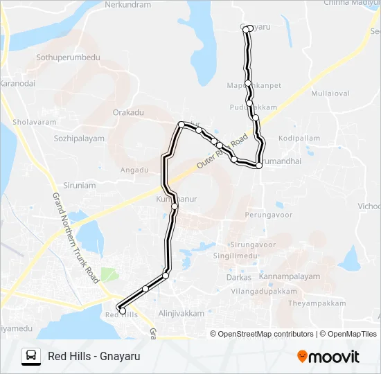 57CCT Bus Line Map