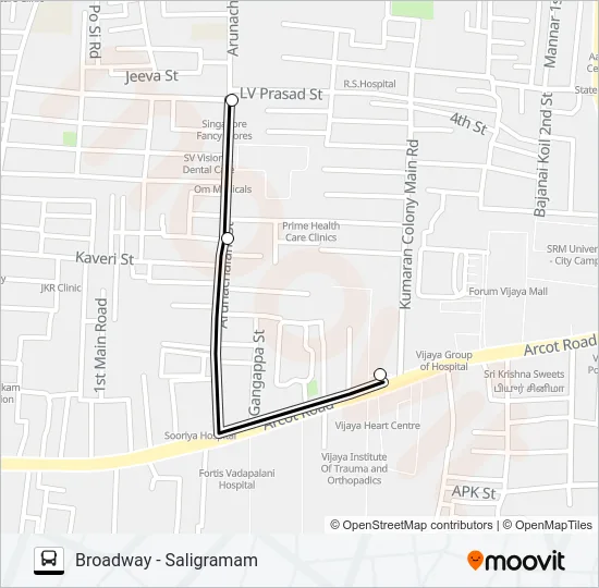 26J Bus Line Map
