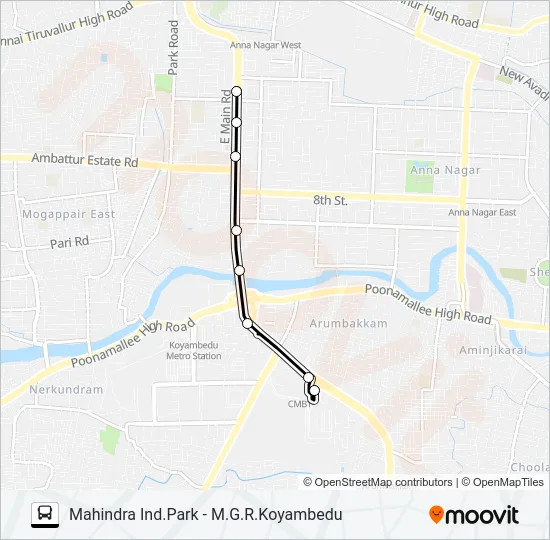 114ET Bus Line Map