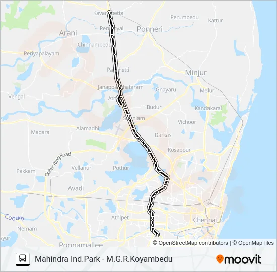 114ET Bus Line Map