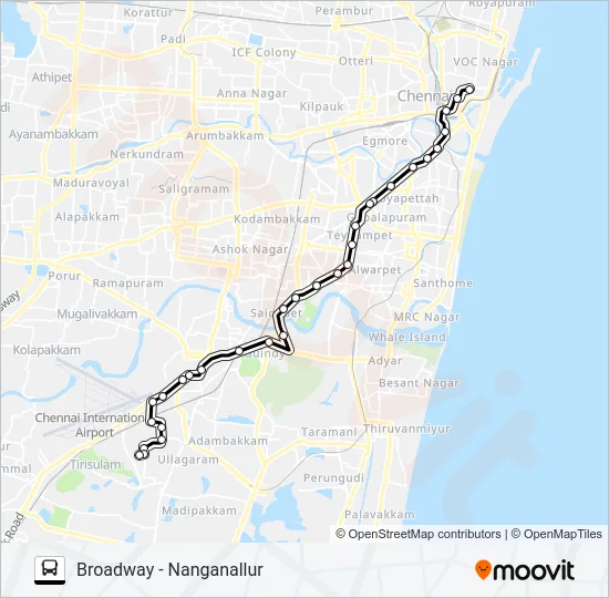 18R Bus Line Map