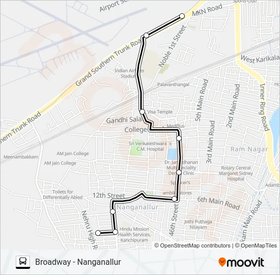 18R Bus Line Map
