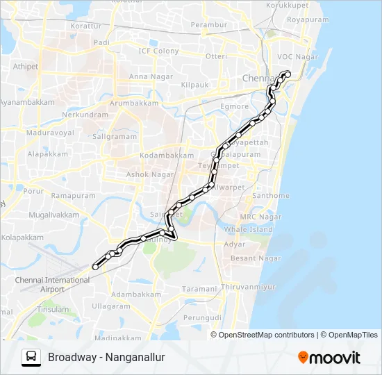 18R Bus Line Map