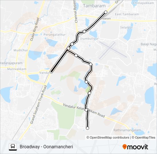 18X bus Line Map