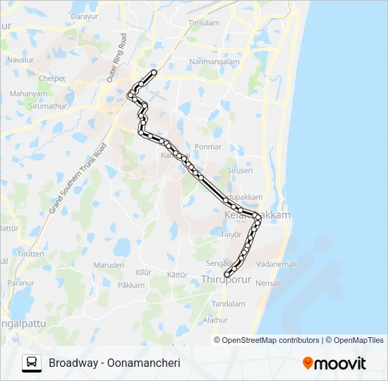 18X Bus Line Map