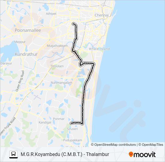 570T bus Line Map