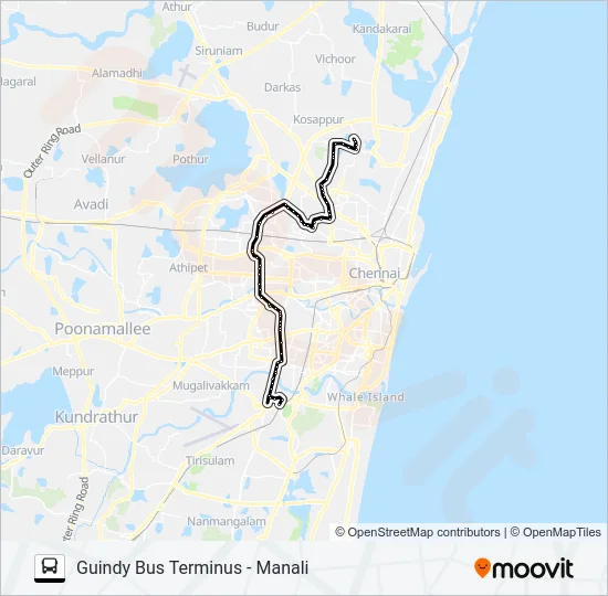 170CE Bus Line Map
