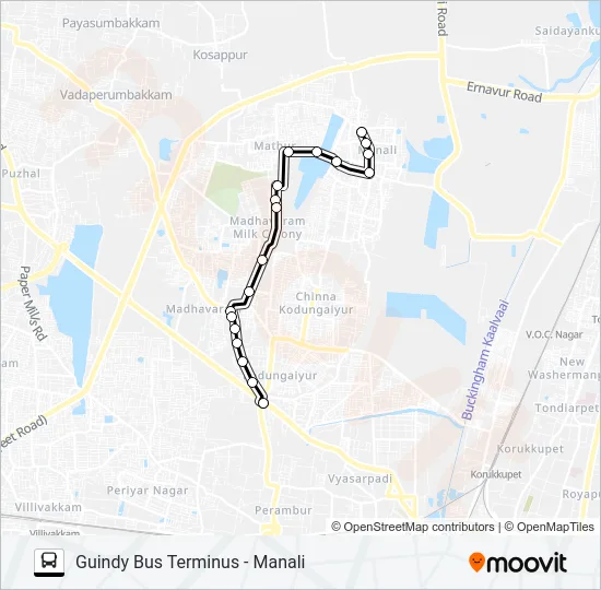 170CE Bus Line Map