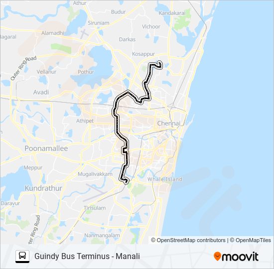 170CE bus Line Map