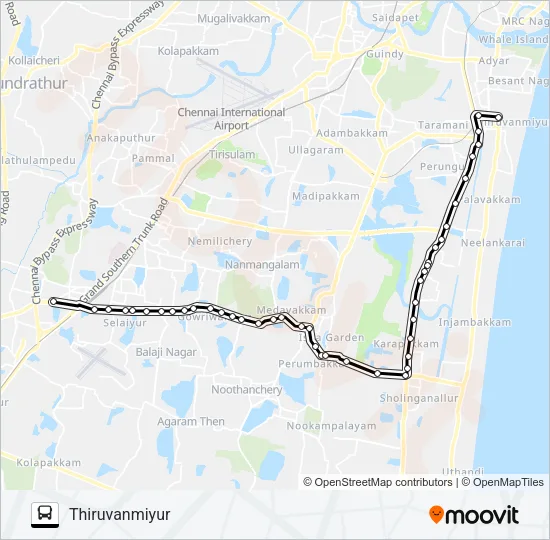 95W Bus Line Map