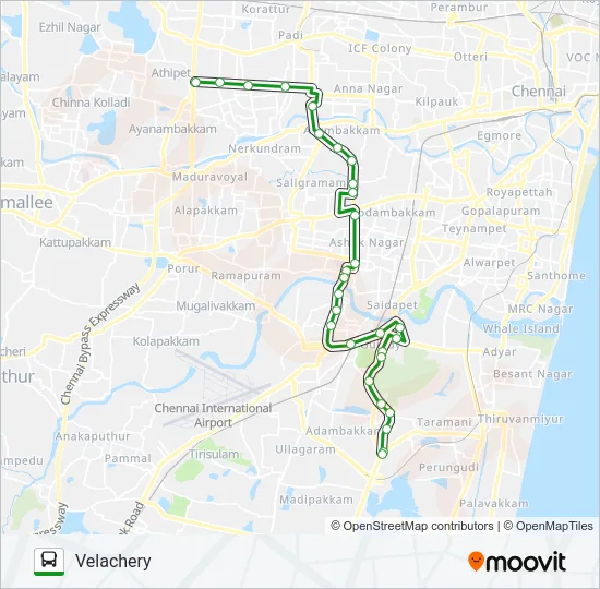 70W Bus Line Map