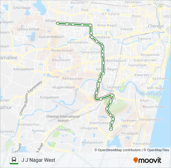70W Bus Line Map